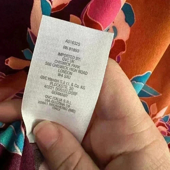 GRAVER Susan Graver Floral Printed Liquid Knit Tunic w/ Ruched Sleeves QVC Sz XS - Picture 9 of 9